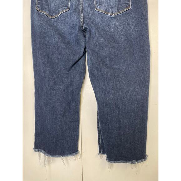 Judy Blue Jeans Wide Leg Women’s Size 16W Cropped Dark Wash Raw Hem Denim Pants - Picture 7 of 13